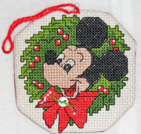 CHRISTMAS ORNAMENTMickey Mouse in Counted Cross by acraftingheart