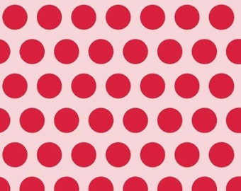 Pink and red dots euro knit import 1/2 yard