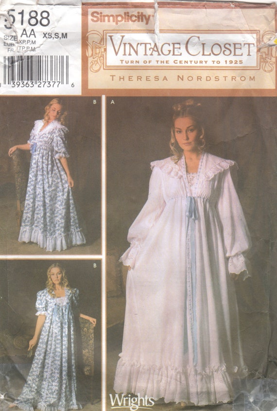 Simplicity 5188 Misses VICTORiAN Nightgown Robe by mbchills