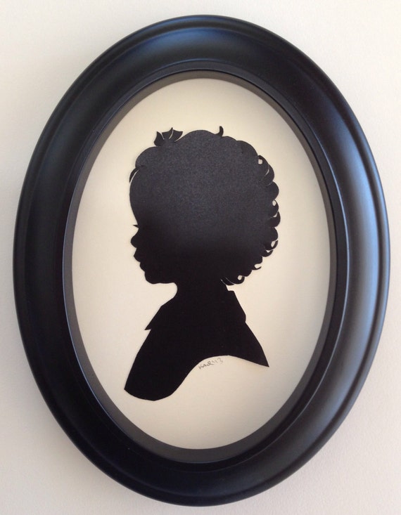 Custom Black Oval Silhouette Frame