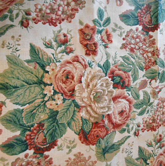 WAVERLY LADIES DAY Fabric Roses Hydrangeas Rosebuds Morning