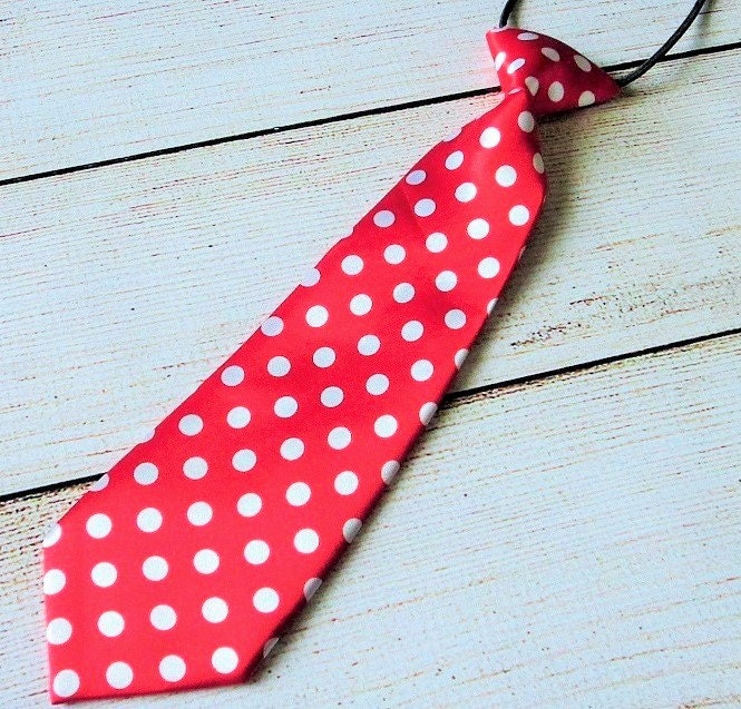 Red Polka Dot Necktie Infants Neck Tie Boys Necktie by dixiepowell