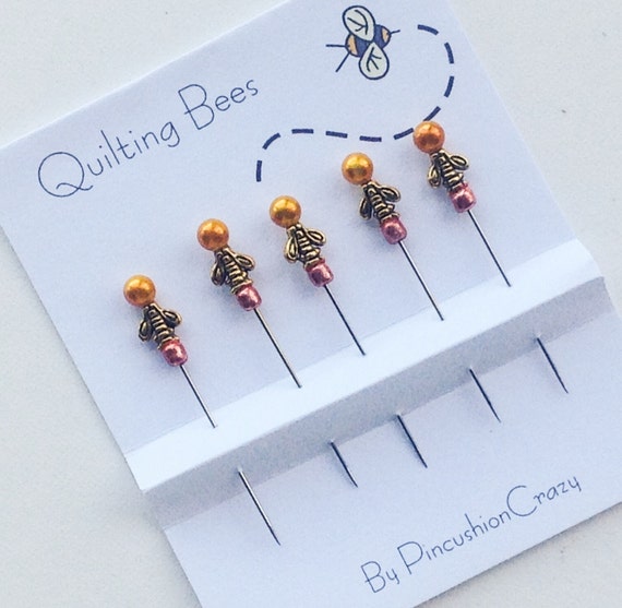 Decorative Bee Pins Quilting Bees Pincushion Pins
