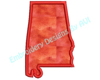 Alabama State Applique Machine Embroidery Designs 4x4 & 5x7 Instant Download Sale