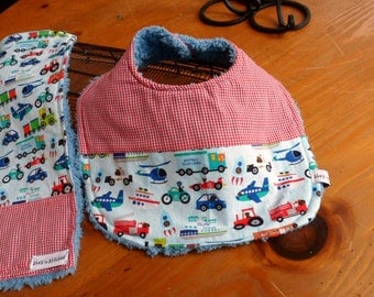 Bib and burp cloth set for baby Boy!