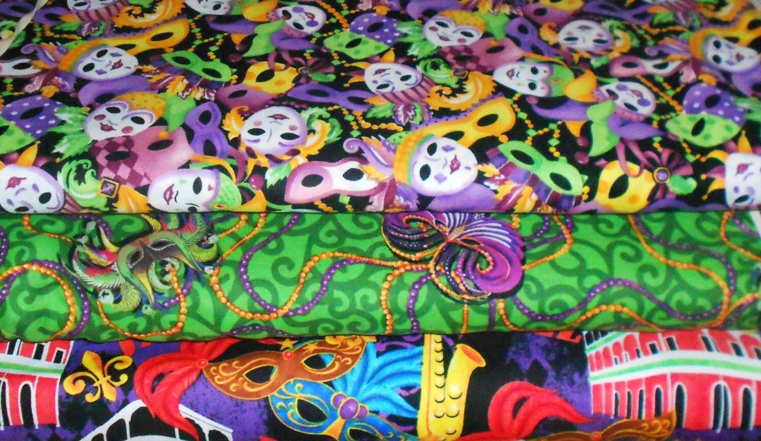 mardi gras colored fabric