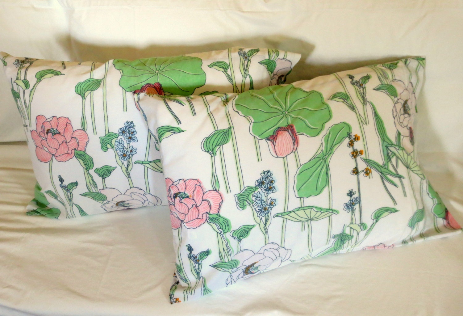 Floral Pillowcases Set of 2 White with by