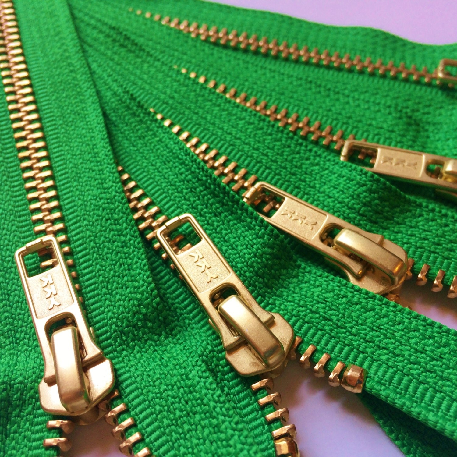 Metal Zippers closed bottom ykk brass teeth zips 5 pieces