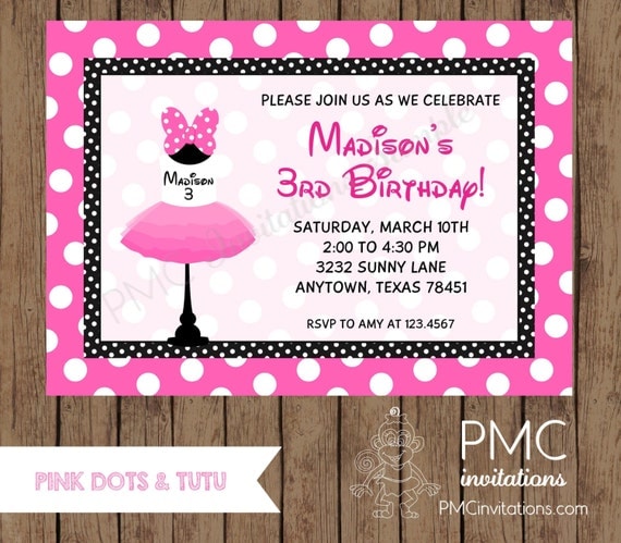 Custom Printed Birthday Invitations 1.00 each by PMCInvitations