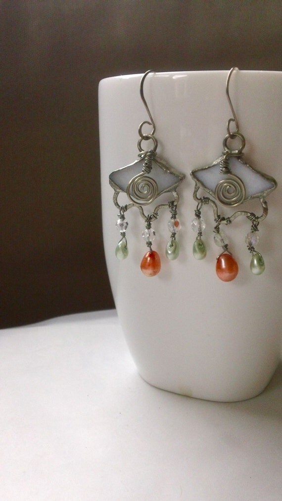 Items similar to Rain cloud earrings, eco friendly jewelry, dangle