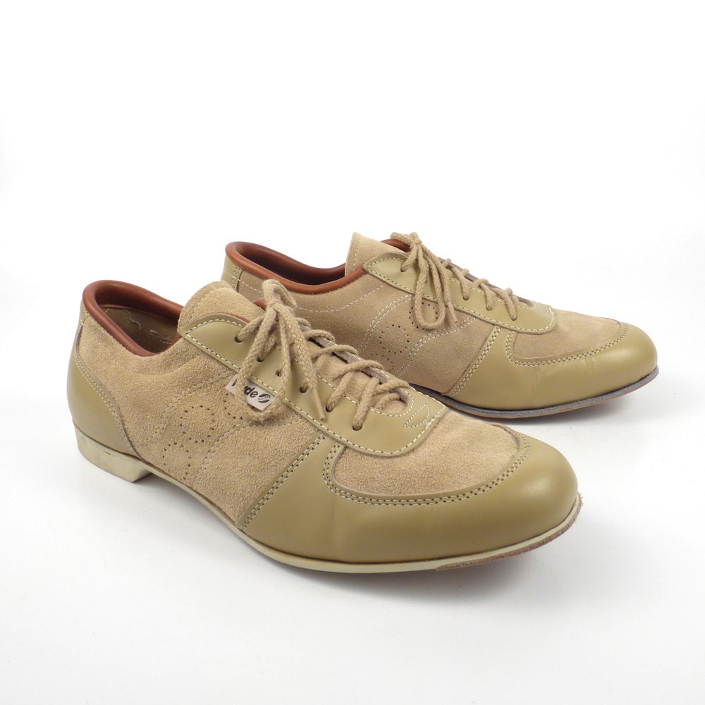 Bowling Shoes Oxfords Suede Leather Hyde Vintage 1970s