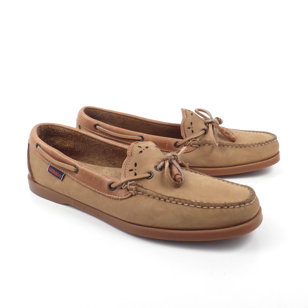 ladies brown leather boat shoes