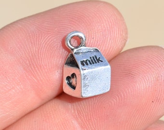 5 Silver MILK Charms SC2192