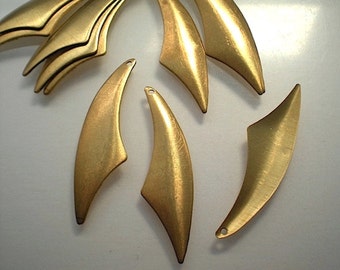 12 curved brass drops/stamping blanks