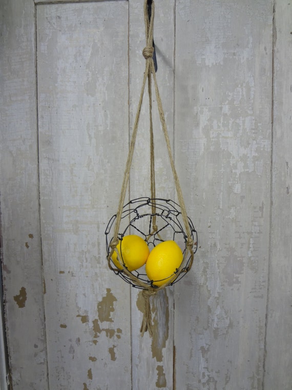 Mini Hanging Sphere basket With Macrame Hanger