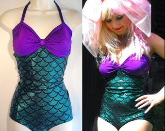 Mermaid Bathing Suit // Mermaid Ariel Swimsuit One Piece // Swimwear for Women MADE TO ORDER