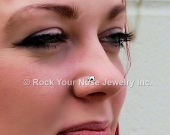 Cat Nose Stud Kitten Nose Ring El Gato Nose Stud in Sterling Silver CUSTOMIZE