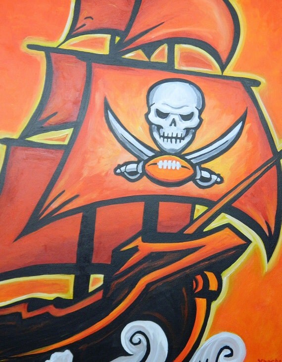Tampa Bay Buccaneers ship painting sports art football