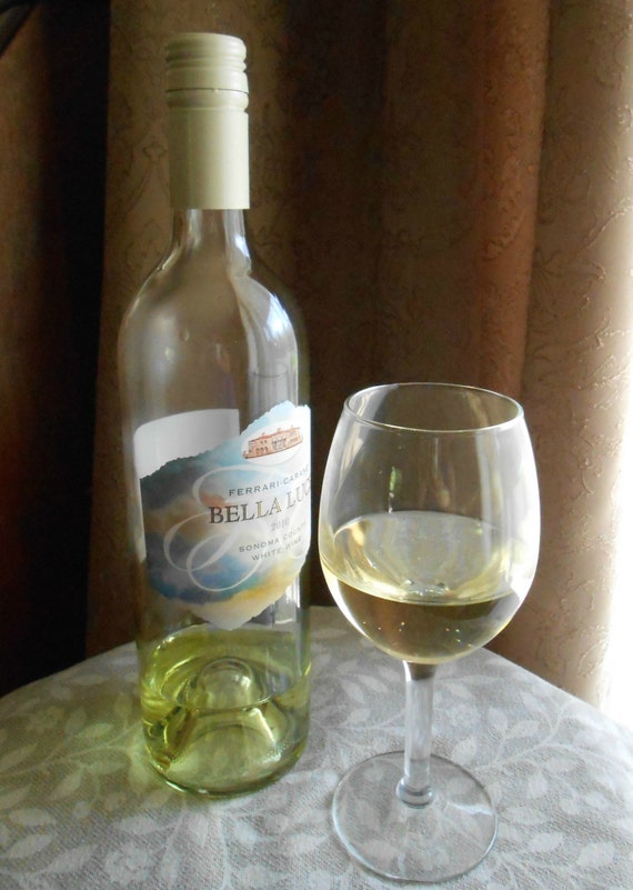 Fake White Wine Set Glass Bella Luce Bottle Photo by FakeFoodDecor