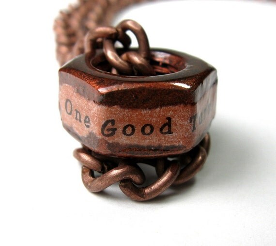 One Good Turn Deserves Another Hex Nut Necklace by jewelrybyNaLa
