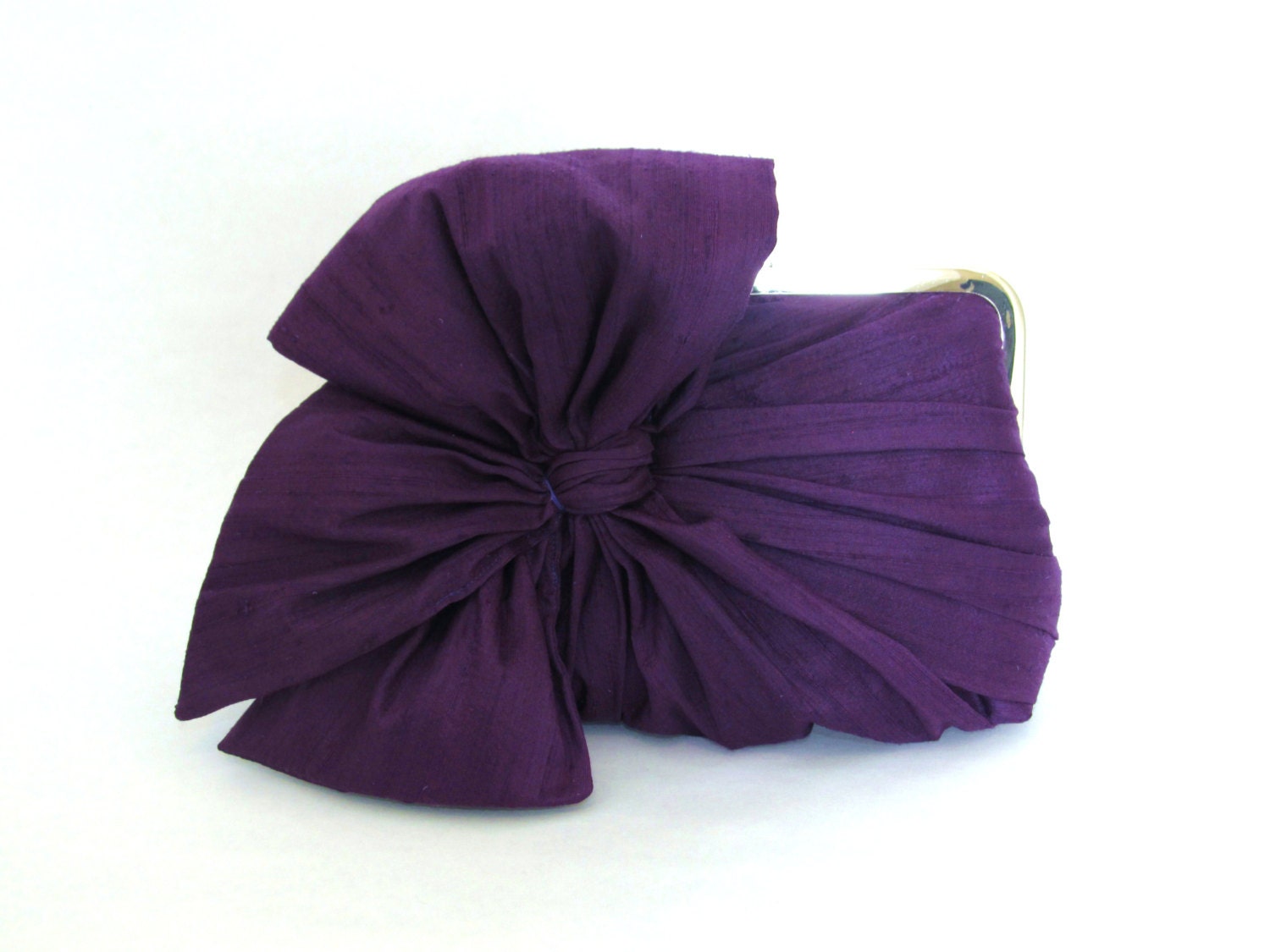 Silk Bow Clutch Purple, Bridal Accessories, Bridal Clutch, Bridesmaid Clutch, Clutch Purse, Formal clutch