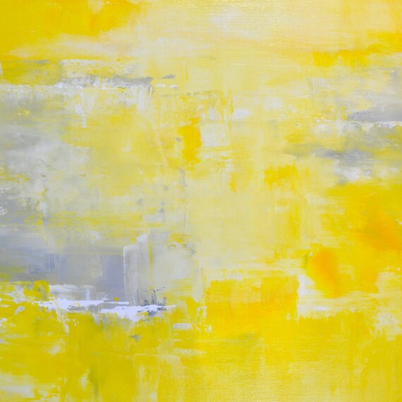 Items similar to Yellow Abstract Print - From Original Abstract in