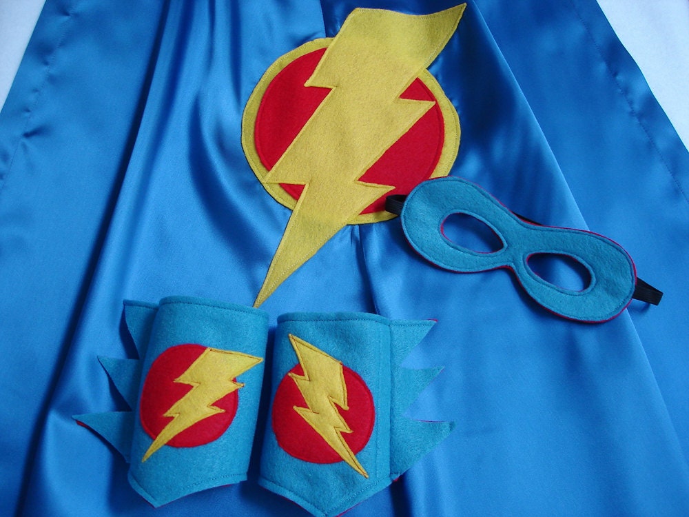 Children's Custom Superhero Lightning Bolt Cape Including