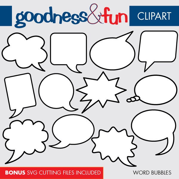 Buy 2, Get 1 FREE - Word Bubble Clipart - Digital Word Bubble Clipart ...