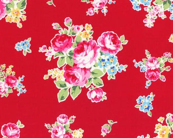 Flower Sugar Spring 2014 Roses on Red Cotton Fabric by Lecien 30968-30