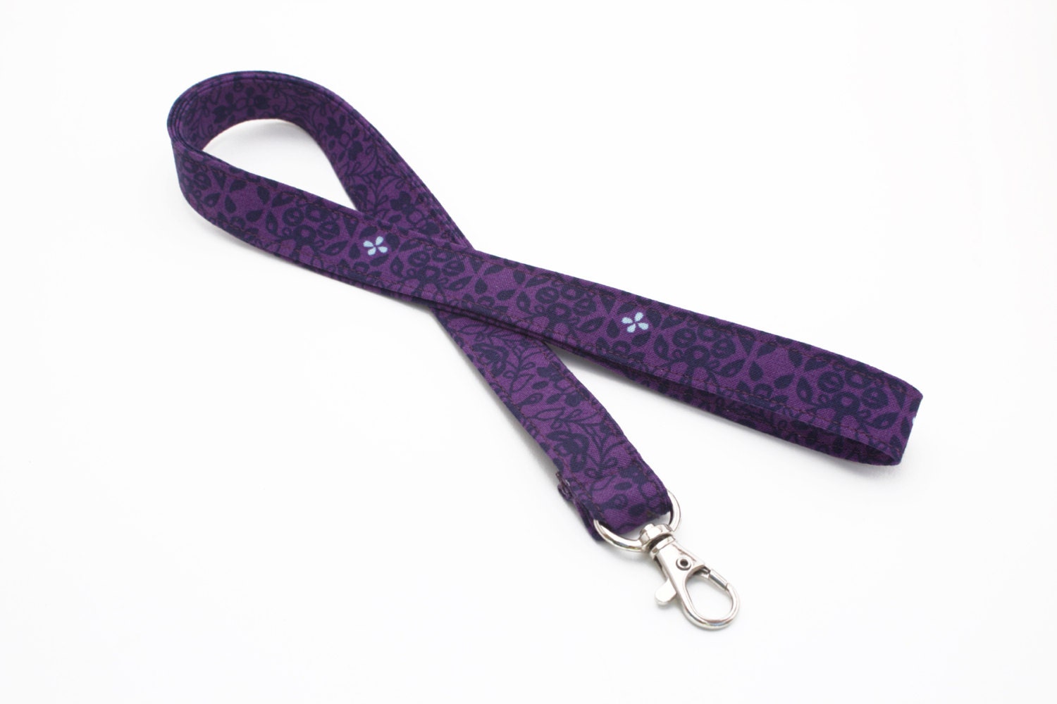 Purple Floral Lanyard