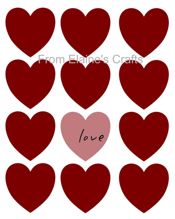 Valentine printable Hearts digital downloadlove printable
