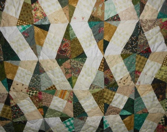 Queen size Bed Quilt Green Double/Full Wallhanging 42