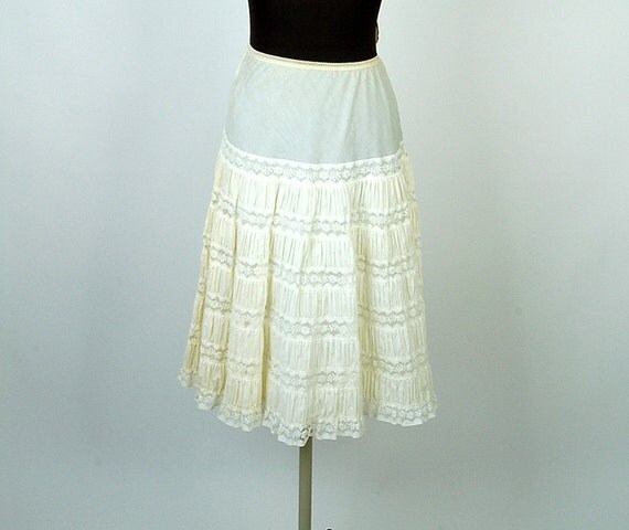 1950s petticoat 50s slip half slip tiered ruffles by vintagerunway