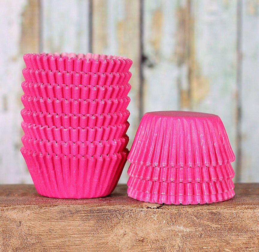 Mini Pink Cupcake Liners Mini Bright Pink Cupcake Liners