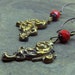 Reserved for Thornbird LADY ELIZABETH BATHORY . Vintage Valentine Vermillian Red Renaissance faceted glass beads & Gothic