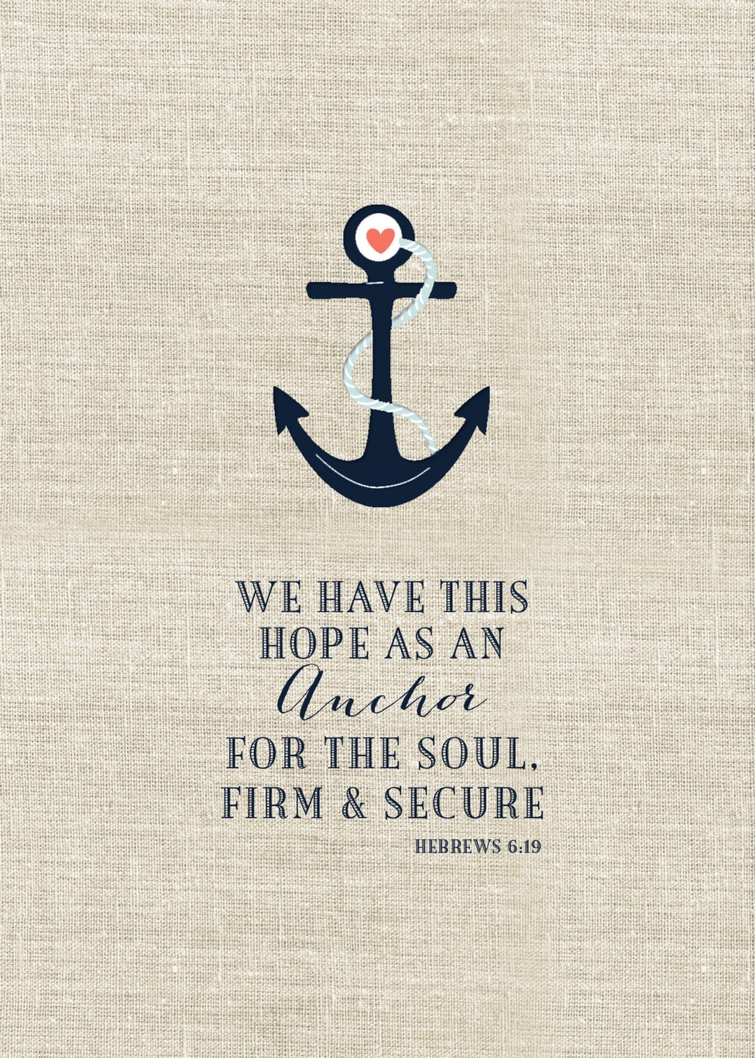 Hope as an AnchorHebrews Bible Verse 5x7 printable decor