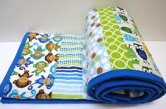 Toddler Bedding Baby Quilt Baby Boy Quilt Chevron Owl