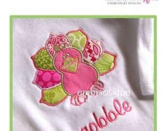 Turkey Applique Design - Perfect for Boys and Girls- Instant Email Delivery Download Machine embroidery design
