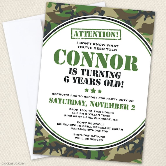 Camo Birthday Invitations Print 10