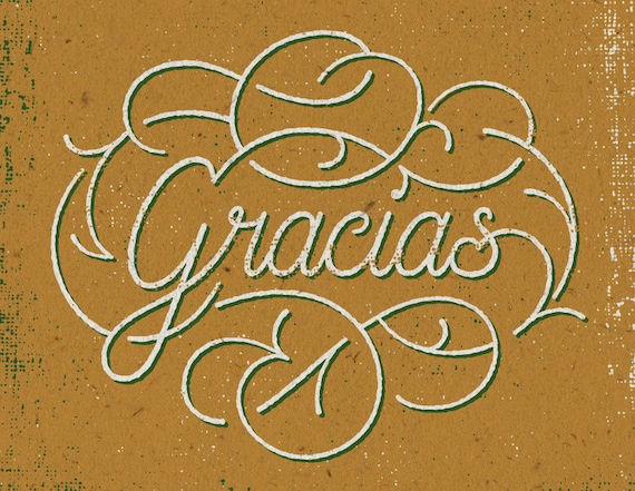 Gracias Greeting Card 100% Recycled French Paper Speckletone
