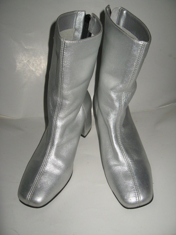 metallic silver boots