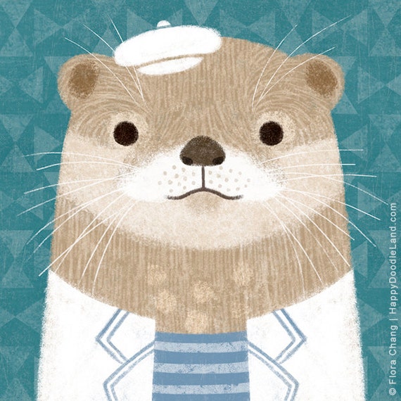 Mr. Otter - 12 x 12 Art Print