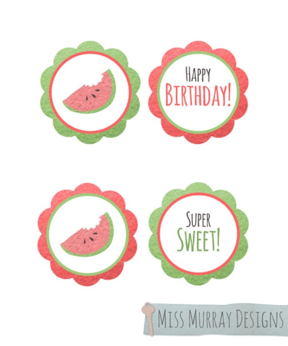 Watermelon Printable Cupcake Toppers