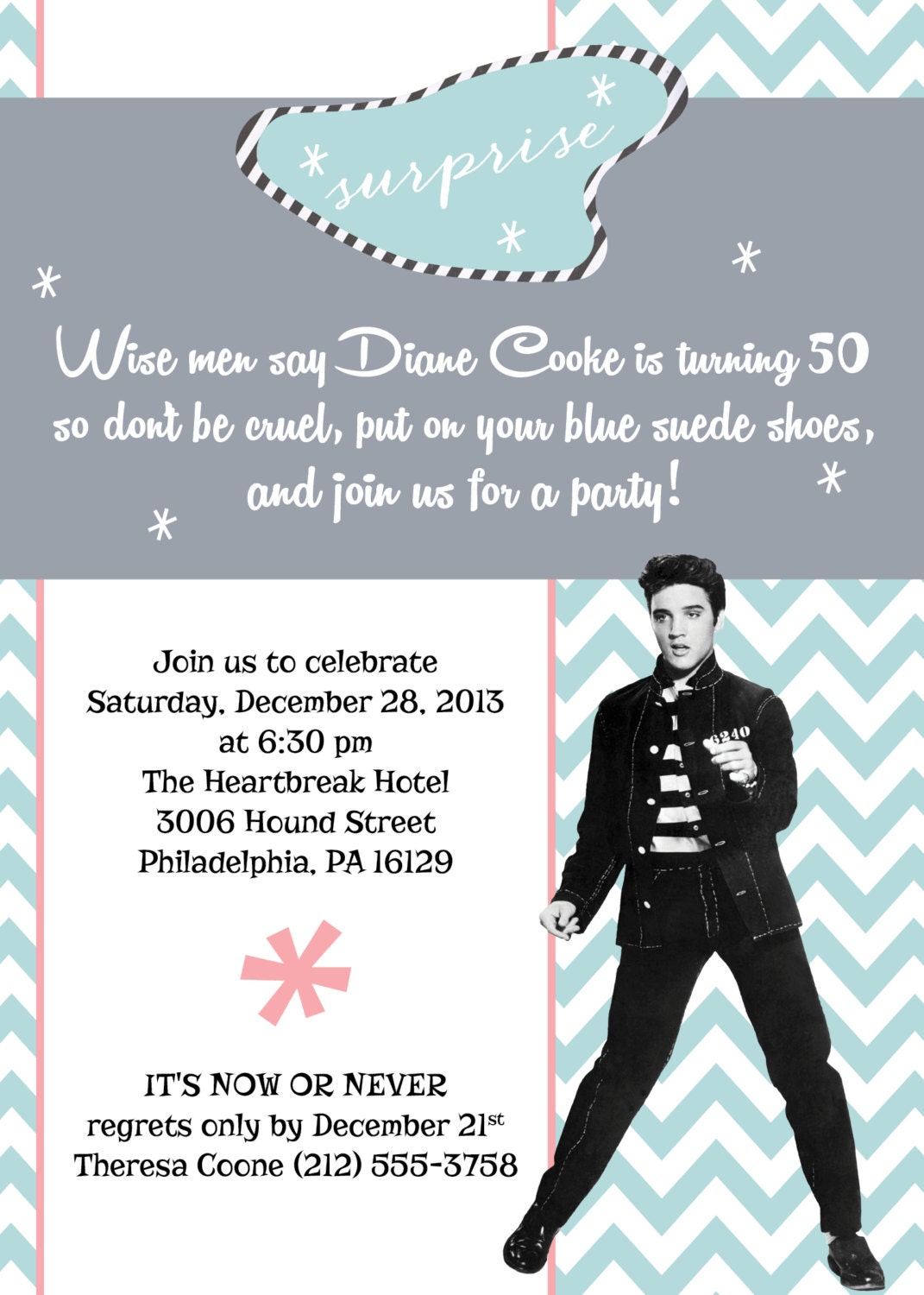 Elvis Birthday Invitations 7