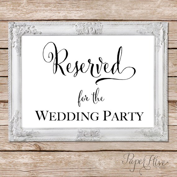 Reserved Sign Printable For Wedding