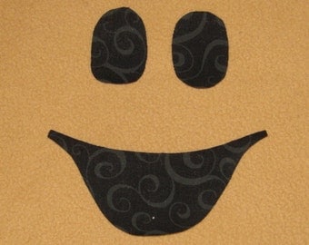 Handmade Ghost Face Applique, Ghost Face Halloween appliques, fabric appliques, Iron on sew on