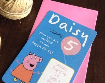 Peppa pig birthday invitation - set of 10