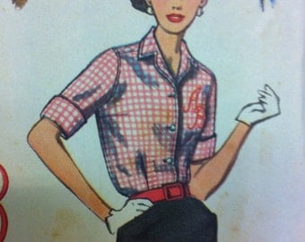 Vintage 1950s Shirt Pattern Simplicity 2195