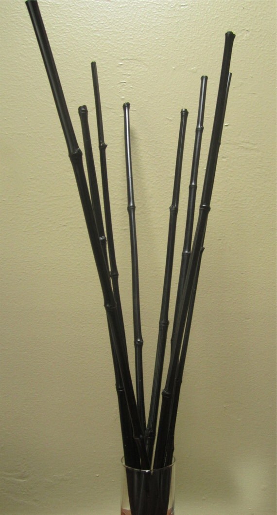 BLACK Painted BAMBOO Reeds/Painted Branches/ for Home
