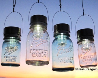 Mason Jar Lighting Hanging Mason Jar Solar Light LIDS 4 Outdoor Gardening Upcycled Lights for Canning Fruit Jars, Lids Only No Jars